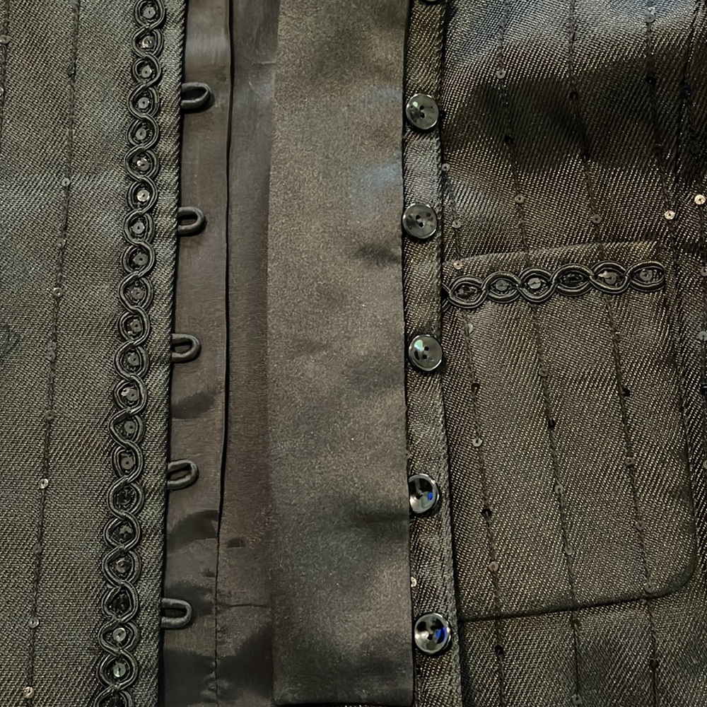 Black Sequined Jacket And Shell Combo - image 4